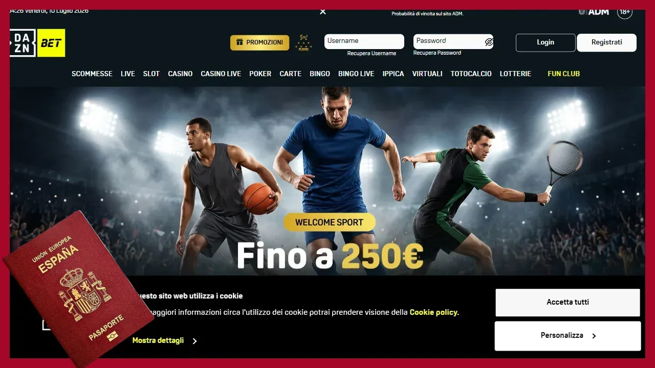 DAZN Bet apuestas deportivas con pasaporte DAZN Bet: apuestas deportivas con pasaporte y verificación OCR del documento